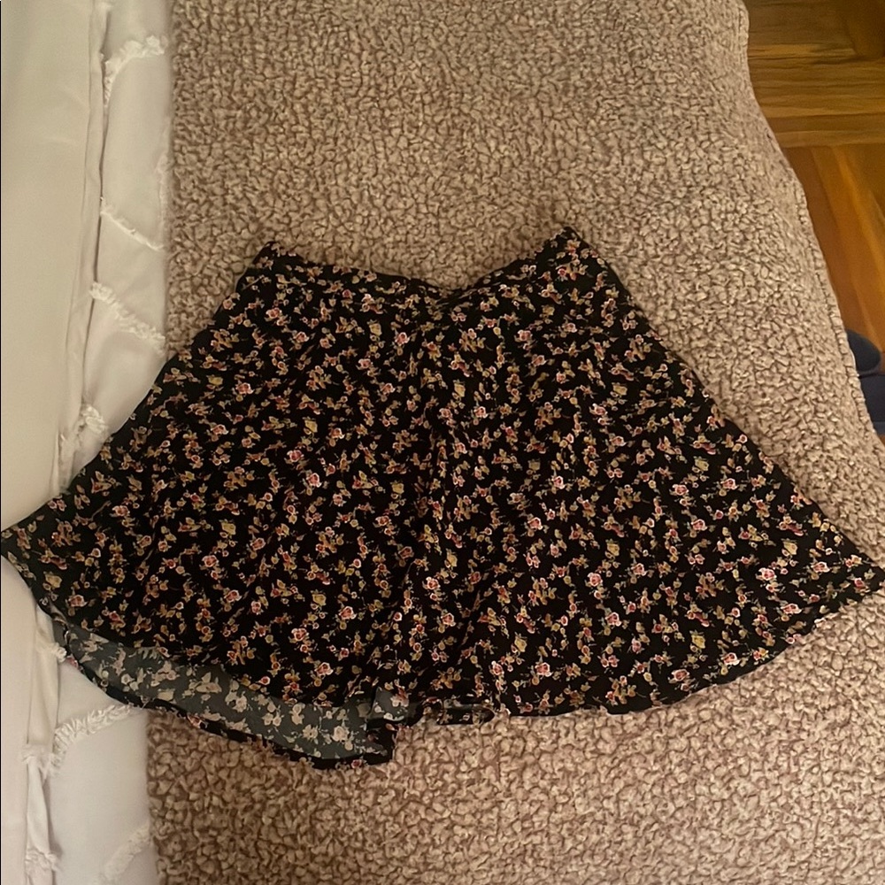 Floral Black Skirt